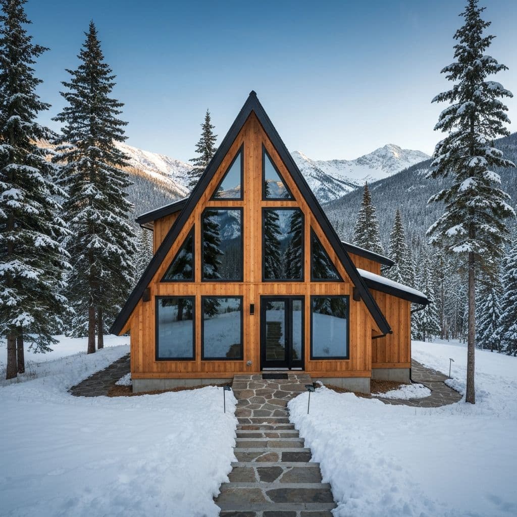 Custom A-Frame home construction by Build Dog Construction